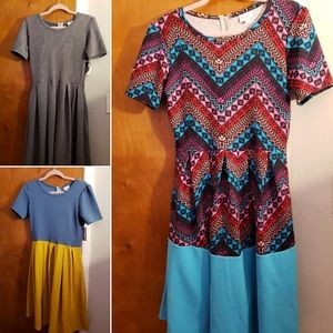 Lot Bundle of 3 Lularoe Amelia M Dresses
